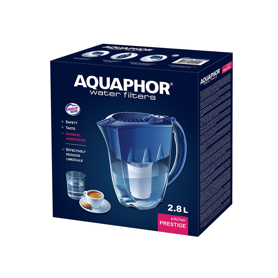 Aquaphor prestige ruby 2.8 l carafe d'eau filtrante bactéricide additif 300 litres
